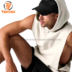 Custom Mens Fitness Sleeveless <b>Hoodies</b> Custom Gym Men <b>Workout</b> Muscle Hoodie Gym Wear Hot Fashion Custom Gym Hoodie for Men - Product Image 2