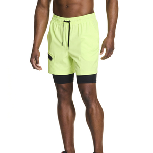 <b>Men's</b> 100% Cotton Summer Sports <b>Shorts</b> Quick-Drying Casual Fitness Joggers Zipper Pocket Double Layer 2-in-1 Training for - Product Image 1