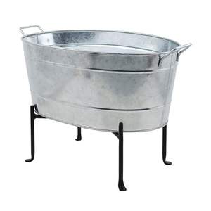 Enfriador de bebidas de acero inoxidable al por mayor, bañera de bebidas galvanizada, cubo de hielo, alojamiento de vinos, fiestas, favores de fiesta, comida, uso comercial - Product Image 4