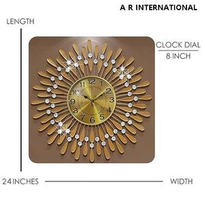 Horloge murale moderne abstraite en quartz et métal multicolore tendance, mouvement silencieux à balayage radio, décoration élégante pour le salon - Product Image 2