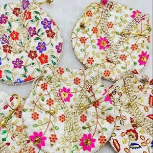 Venta al por mayor bolsas con cordón indio boda fiesta Favor devolución regalo dama de honor tradicional regalo bolso Diwali regalos - Product Image 1