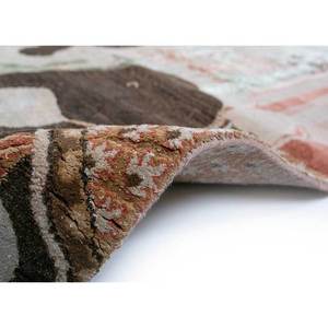 พรมขนสัตว์และไหมถักมือสีโรสเบจและสีน้ำตาล สำหรับห้องนั่งเล่นวัยรุ่นหรือทางเดิน ดีไซน์รูปสี่เหลี่ยมผืนผ้าแบบใหม่-SLR-7068 - Product Image 5