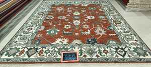 Alfombra de oración Oushak de lana anudada a mano, Alfombra de área de lujo cómoda antideslizante ecológica para el hogar - Product Image 5