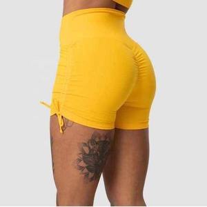 Vente en gros logo personnalisé plaine dames sexy shorts de yoga pour femmes taille haute shorts d'entraînement gym fitness shorts de course respirant - Product Image 2