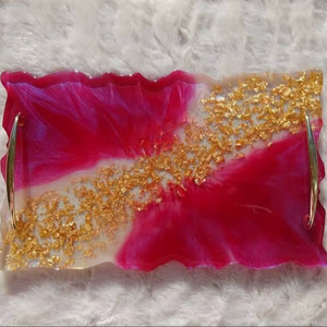 ถาดเรซิ่นตกแต่งหลากสี รูปทรงสี่เหลี่ยมผืนผ้า ของตกแต่งบ้าน ถาดเรซิ่นคุณภาพสูง - Product Image 1