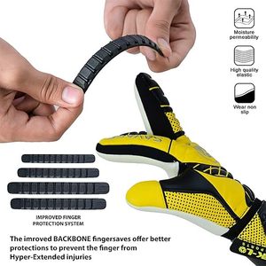 Gants de gardien de but en cuir de qualité supérieure personnalisables gants de revers en PU avec protection de dégagement améliorée meilleure prise en main pour une utilisation en extérieur - Product Image 5