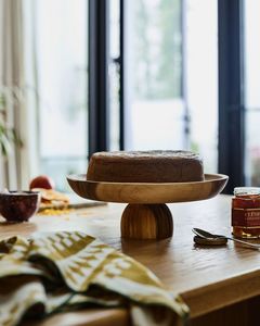 Support à gâteau en bois massif fait à la main, piédestal, écologique, minimaliste, rustique, plateau de présentation de desserts pour boulangerie, mariage, décoration de table - Product Image 5