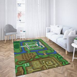 Tapis Legend of Zelda, Tapis imprimé, Tapis pour salle de jeux, Tapis avec la carte de Zelda, Tapis fin non tissé - Product Image 3
