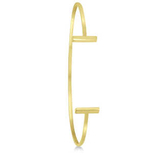 HECZA JEWELS <b>14K</b> Yellow <b>Gold</b> T-Shape Cuff Bangle <b>Bracelet</b> Trendy Women's Gift Daily Wear Jewelry - Product Image 1