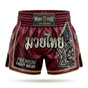Shorts de Muay Thai OEM avec logo personnalisé, en polyester satiné, pour la boxe, le kickboxing et les arts martiaux, fabrication en gros - Product Image 6