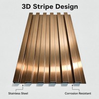 Panneaux muraux décoratifs modernes en acier inoxydable à rayures 3D, panneau de grille murale idéal pour l'intérieur des hôtels et appartements