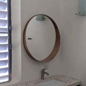 Espejos artesanales modernos de primera calidad con marcos de madera Espejos de pared redondos para decoración del hogar India - Product Image 2