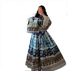 Robe longue maxi en velours brodé de style afghan avec travail CHARMA de haute qualité, modèles à succès 2026 à prix réduit - Product Image 3