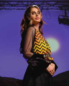 Tradicional negro Marruecos caftán amarillo bordado elegante musulmán Maxi vestido cuello en V manga larga ligero antiarrugas - Product Image 1