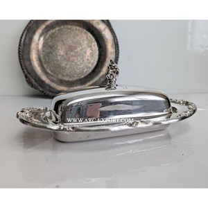 Nouvelle collection à la mode décoration de table plat à beurre brillant miroir poli forme personnalisée plat à beurre en métal et assiette indienne - Product Image 1