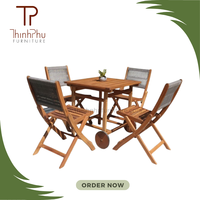 Ensemble complet de mobilier de jardin et de salle à manger contemporain en placage pour restaurants et salons – Tables et chaises