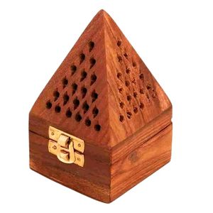 Soporte de incienso de madera natural con diseño de lujo Mubkhar madera resina Mukhabir quemador Bakhoor quemador para regalo de boda por HF CRAFTS - Product Image 3