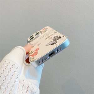 Funda de Teléfono con Diseño de Flores Estética de Moda Coreana para iPhone 16 Pro <span class=keywords><strong>Max</strong></span> 15 14 13, Funda Protectora a Prueba de Golpes con Diseño de Mariposa - Product Image 4
