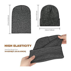 หมวกบีนนี่สำหรับผู้ชายหมวกผ้าถักแจ็คการ์ดสำหรับฤดูหนาวโลโก้ตามสั่ง - Product Image 3