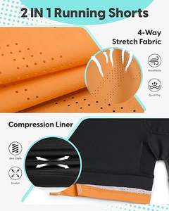 Pantalones cortos de tenis para hombre con tela de secado rápido que absorbe la humedad y cintura con cordón para entrenamiento activo y Deportes - Product Image 5