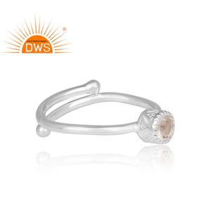 Design élégant en argent Sterling cristal naturel Quartz bague en pierres précieuses bijoux personnalisés pour les femmes cadeau pour elle - Product Image 4