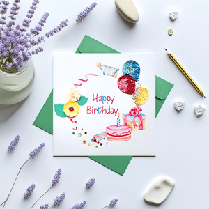 Tarjeta de Felicitación de Cumpleaños Hecha a Mano Ecológica de Vietnam con Estampado Dorado y Diseño Personalizado-GBV025 - Product Image 4