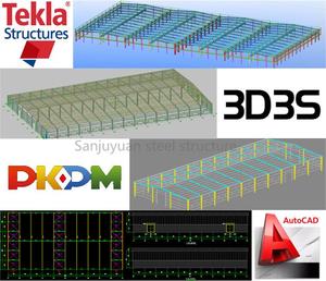 Estructura Prefabricada <span class=keywords><strong>AUTOCA</strong></span>/PKPM/TEKLA, Estructura de Acero Ligero para Uso en Almacenes, Talleres, Cobertizos y Edificios de Almacenamiento - Product Image 3