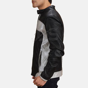 Veste en cuir de vache tendance pour hommes pour la saison hivernale Sorties décontractées Finition lisse Légère Respirante Écologique Séchage rapide - Product Image 2