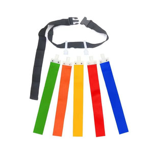 Adjustable Flag Football <b>Belt</b> With Removable <b>Red</b> Blue Yellow Flags Solid Color Classic Style Training Equipment - Product Image 2