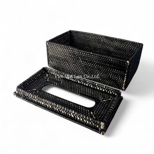 Natural Fiber Handmade Bohemian Style Rattan Tissue Box Made in Vietnam <b>for</b> <b>Bathroom</b> Bedroom and Living Area Use - Product Image 4