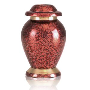 Pequeña urna funeraria de aluminio con acabado de mármol para cenizas humanas. - Product Image 4