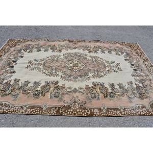 พรมตุรกีทำมือสีเบจสีน้ำตาลคลาสสิก5x9.5ft โถงทางเดินรูปสี่เหลี่ยมผืนผ้า/ทางเข้า/ข้างเตียงสำหรับห้องนั่งเล่นที่บ้าน - Product Image 3