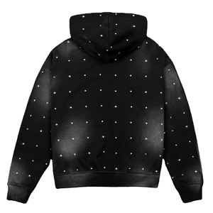 Vente en gros de sweats à capuche personnalisés avec strass Sweats à capuche bling de haute qualité pour hommes et femmes Design personnalisé, quantité minimale de commande bas, OEM/ODM - Product Image 2