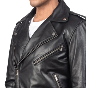 Chaqueta de Invierno Original de Cuero Genuino Ecológico para Hombre, Cuello Alto, Impermeable, Resistente al Viento, OEM de Alta Calidad, Personalizable - Product Image 4