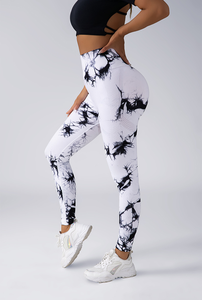 Nouveau Leggings Tie Dye sans couture bout à bout personnalisé vêtements actifs doux Compression bout à bout taille haute solide grande taille - Product Image 5