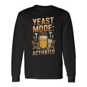 T-shirt vintage à manches longues pour la boulangerie et la brasserie, mode levure activée pour des promotions humoristiques - Product Image 1
