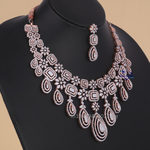 คอลเลกชันใหม่14Kt แวววาวรอบตัดสีโรสโกลด์ห้องปฏิบัติการปลูกเพชรแฟนซีต่างหูสำหรับเจ้าสาวชุดงานแต่งงาน - Product Image 2