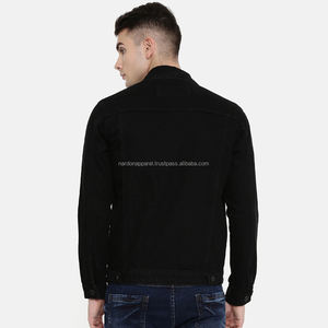 Nardon Apparel Veste coupe-vent en denim délavé à lisière 100% tissu tricoté en coton pour Denim Triple Breasted Men Winter - Product Image 2