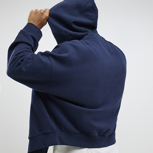 Sudaderas con Capucha de Alta Calidad, Personalizables, Extra Grandes, 100% Algodón, Antiarrugas, Transpirables, con Cierre, Color Azul Marino, para Hombre y Mujer - Product Image 3