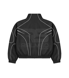 Survêtement coupe-vent tendance avec lignes réfléchissantes, pantalon et veste 100% nylon, vêtements décontractés, survêtement coupe-vent - Product Image 3