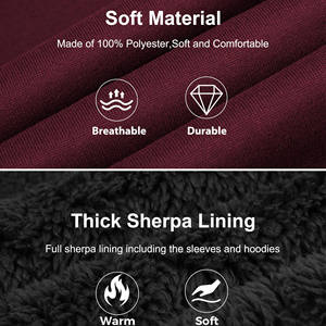 Pull à capuche surdimensionné pour hommes avec broderie à imprimé bouffant Veste à capuche en molleton mélangé de coton de grande taille Saison d'hiver - Product Image 4