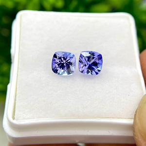 Paire de tanzanite naturelle 5MM taille coussin bleu pierre précieuse forme hexagonale Loupe pour la fabrication de bijoux en vrac en gros - Product Image 3