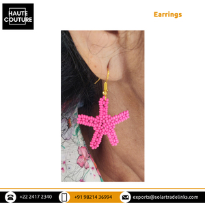Latest Trendy Design Partywear Evening Wear Sea Motifs Dainty Tiny Beaded on <b>Hooks</b> Earrings Available in Bulk Quantity - Product Image 3