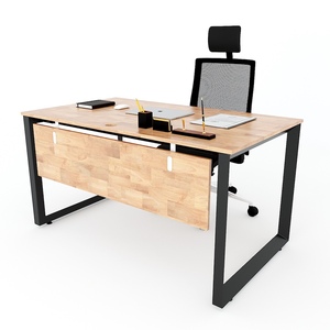 HBTA006 Bureau assis-debout triangulaire minimaliste avec pieds en fer 80x140cm, mobilier de bureau pour la maison et la chambre - Product Image 6