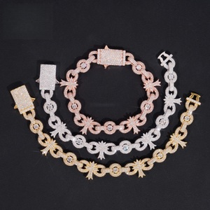 925 Silver Moissanite Star Link Bracelet Luxury Tennis Chain White Yellow Rose Gold Statement Bracelet <b>for</b> Women and <b>Men</b> - Product Image 5
