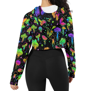 Top corto con capucha del fabricante para mujer, cuello levantado, temporada de invierno, moda, diseño personalizable Popular, crea tu propio estilo - Product Image 4