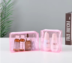 Yavuz Ambalaj 3 Pcs <b>Clear</b> PVC Fashion Cosmetic <b>Bag</b> Women TSA Approved Makeup Organizer Waterproof Travel Large Capacity Zipper - Product Image 4