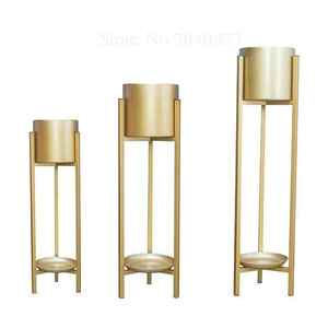 Jardinière en aluminium plaqué or de forme antique décoration créative de la maison jardinières en métal support solide pour fleurs décoratives plantes - Product Image 5