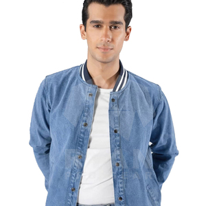 Chaqueta vaquera con servicio OEM, superventas, chaqueta vaquera de alta calidad, chaqueta vaquera informal de calle para hombre, logotipo personalizado - Product Image 1