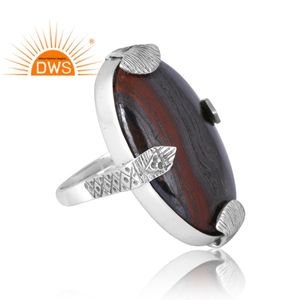 Anillo de piedras preciosas de hierro de ojo de tigre Natural de Plata de Ley 925 más vendido Fabricante de joyería personalizada - Product Image 4